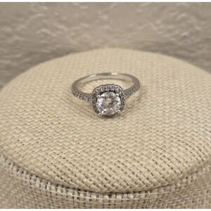 IBB CN 925 STERLING SILVER CZ ROUND CUT CUBIC ZIRCON ENGAGEMENT RING SIZE 8